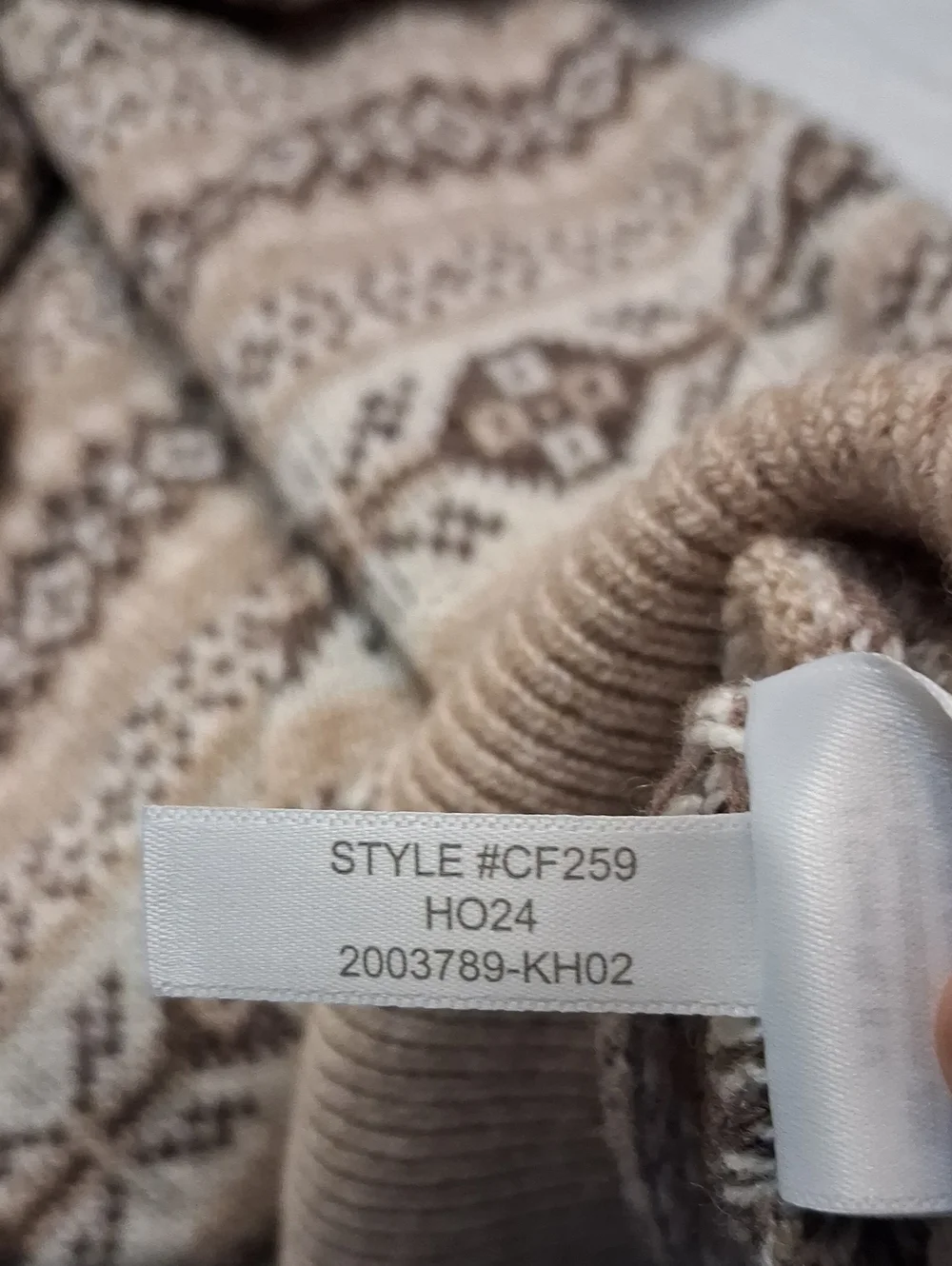 J. Crew Factory Men's Large Lamb Wool Beige and Cream Fair Isle Crewneck Sweater